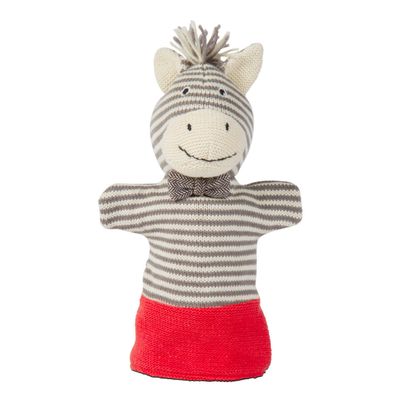 Peek-A-Boo Zebra Hand Puppet - Gray