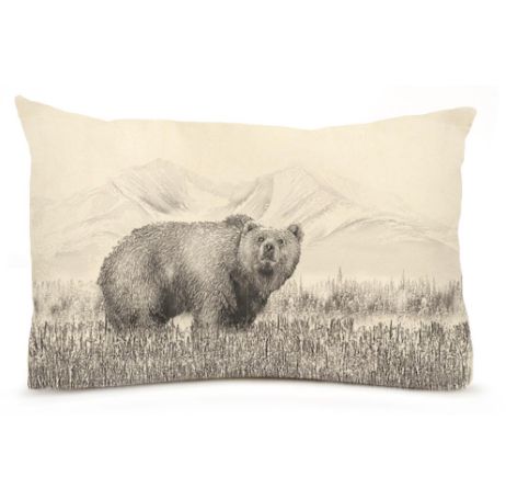 Bear Cotton Canvas Pillow 14 x 25