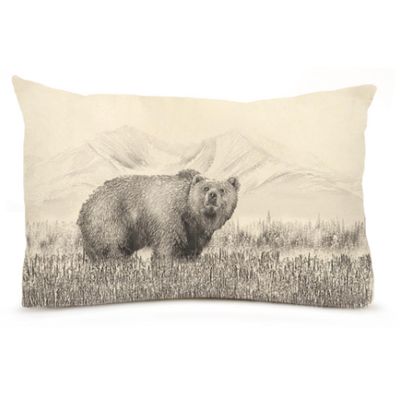 Bear Cotton Canvas Pillow 14 x 25