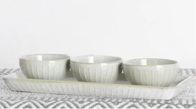 3 Bowl and Tray Set