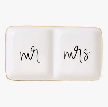 Mr &amp; Mrs Jewelry Dish 7 x 4