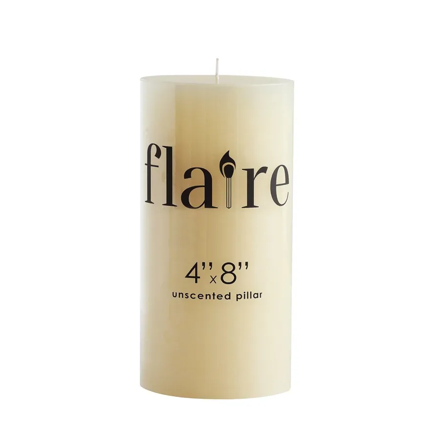 4x8&quot; Unscented Pillar Candle