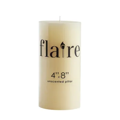 4x8&quot; Unscented Pillar Candle