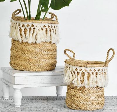 Handled Baskets with Tassels SM