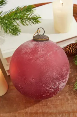 Frosted Ruby Glass Ornament