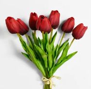 9” Red Tulip Bunch