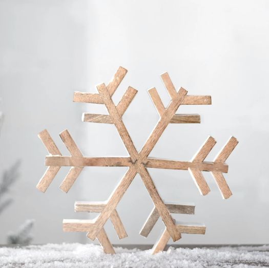 Wood Snowflake Table Decor 12&quot;