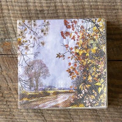 Fall Scene Paper Beverage Napkins