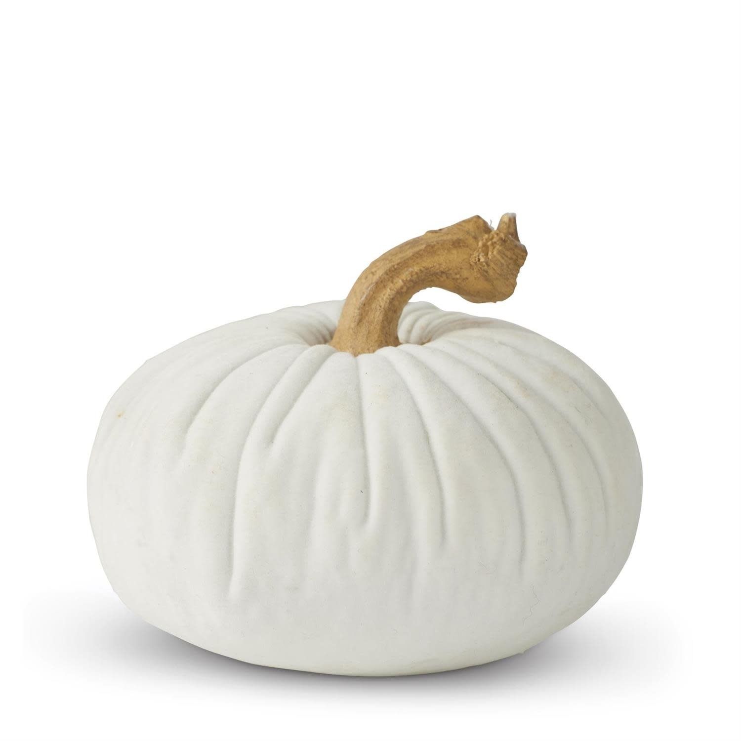 Resin White Velvet Pumpkin 3&quot;