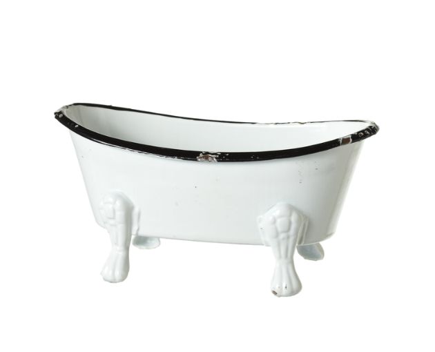 Black &amp; White Enamel Mini Bathtub