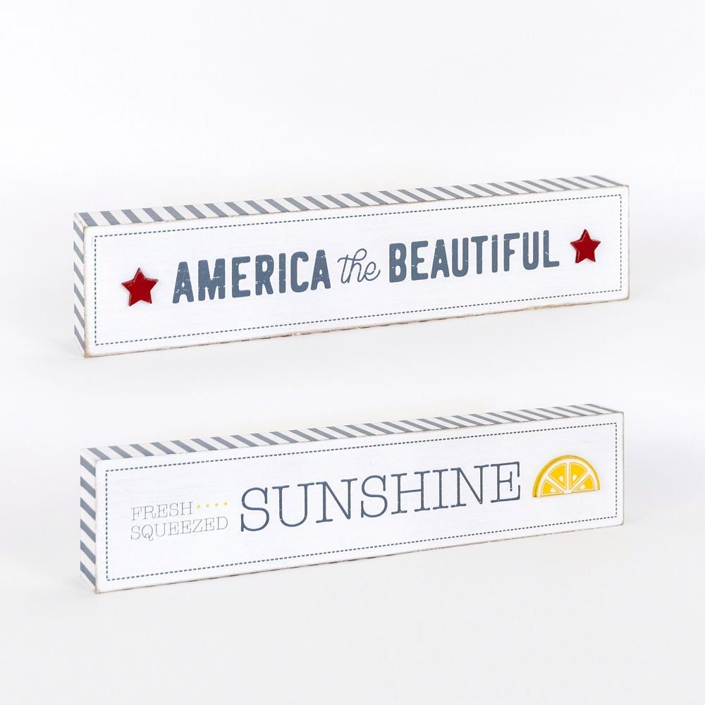Clearance Wood Brick 2-sided Sunshine/America 14 x 3