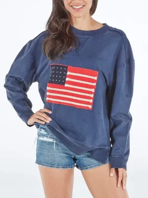 USA Flag Crew Sweatshirt