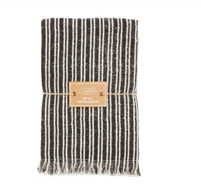 Black Stripe Napkin Set