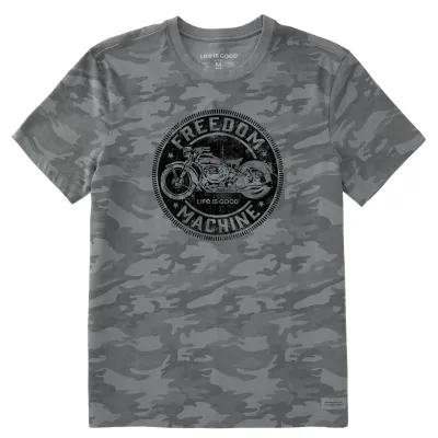 Freedom Machine Motorcycle Tee Gray Camo