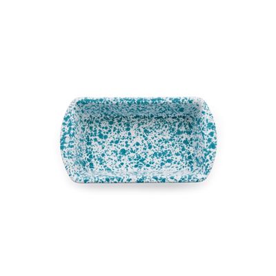 Loaf Pan Turquoise Splatter 9x5