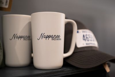 Nappanee 14 oz Coffee Mug  Matte/Glossy White