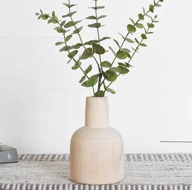 Natural Wood Vase 6.7”