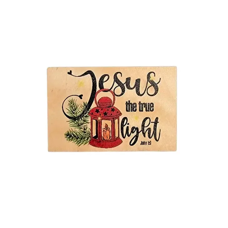 Wooden Magnet - Jesus the True Light