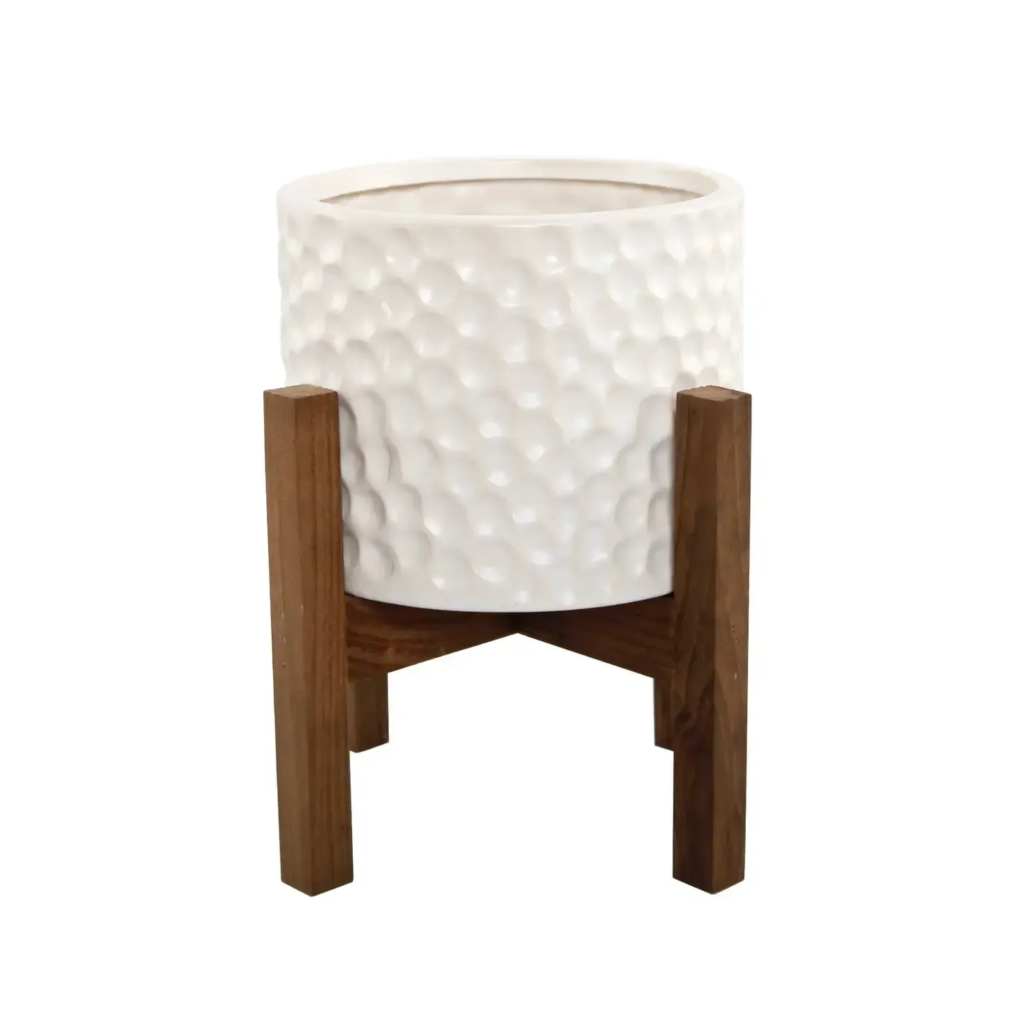 Behive Ceramic 5.5” Planter on Wood Stand
