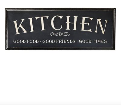 Black Embossed Kitchen Wall Sign 37.75”