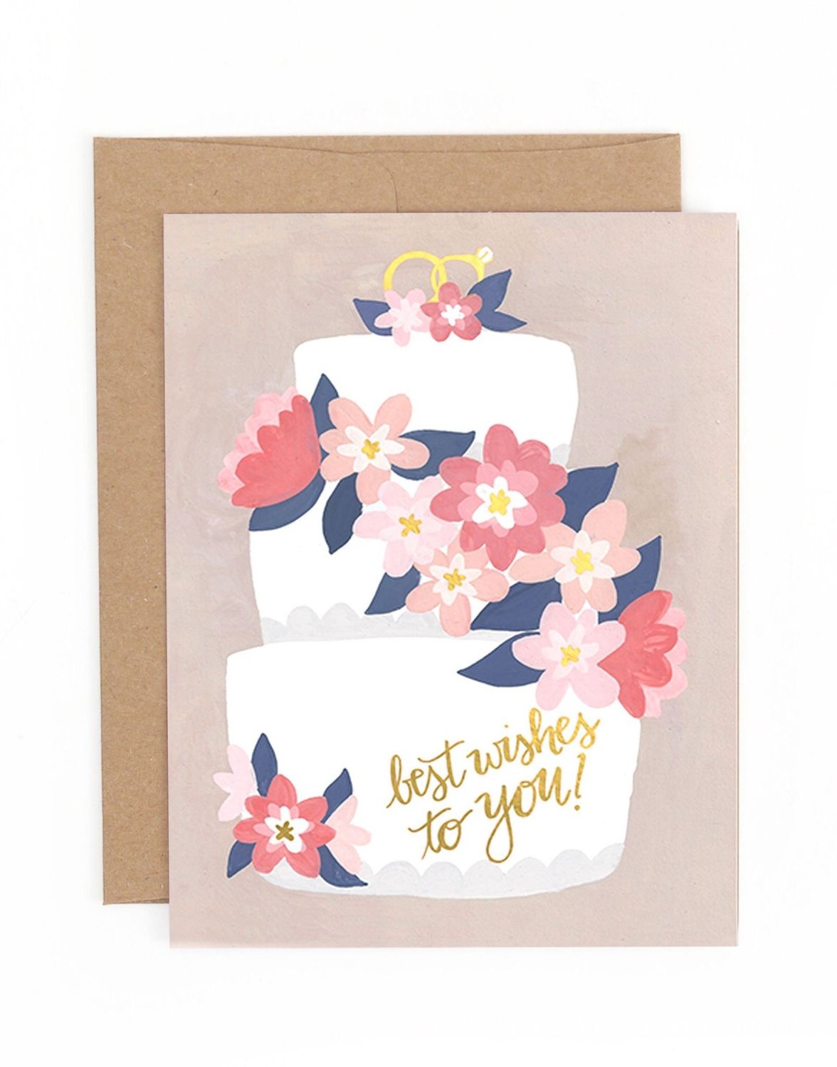 Wedding Cake Best Wishes Greeting Card