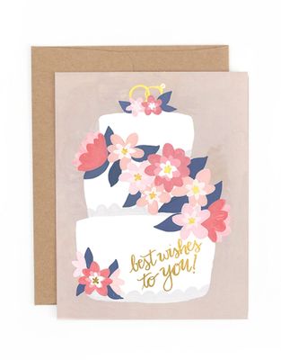 Wedding Cake Best Wishes Greeting Card