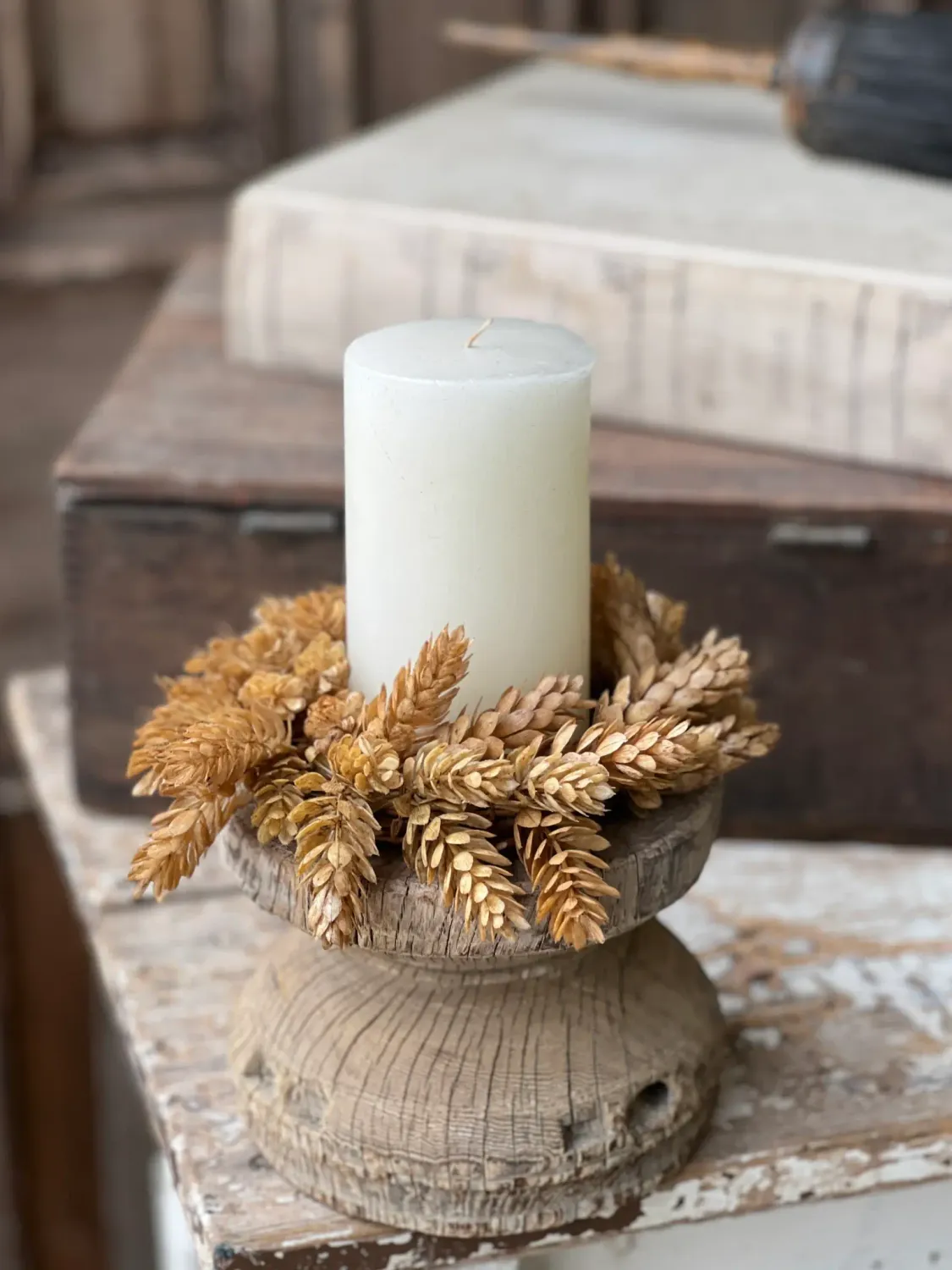 Hops Candle Ring - Beige 8”/3.5”