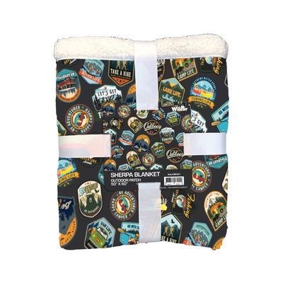 Outdoor Patch Sherpa Blanket 50 x 60