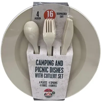 Dishes w/ Cutlery Set 16 pc