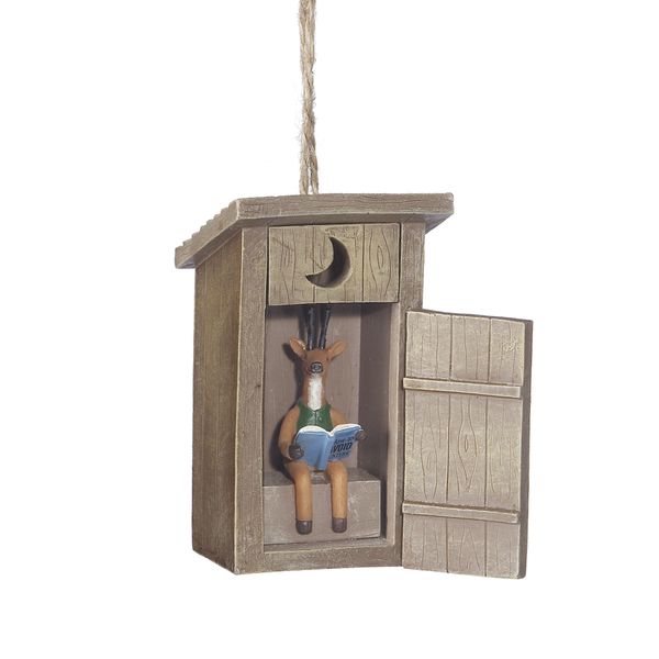Clearance - Outhouse Deer Inside Ornament