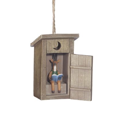 Clearance - Outhouse Deer Inside Ornament