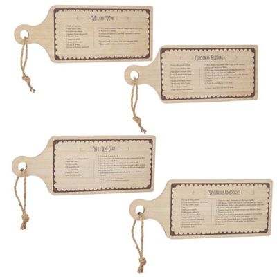 Holiday Recipe Cutting Board 17”