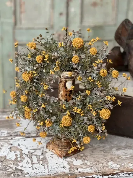 Fall Garden Candle Ring - Mustard  14&quot;