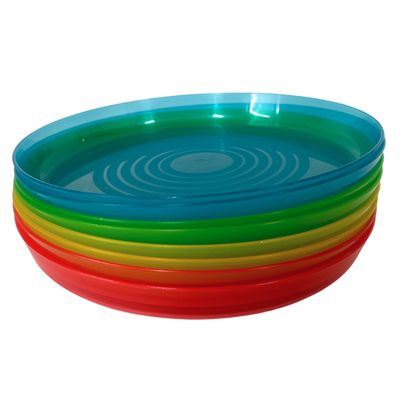 Rainbow Plastic Plates - Set of 8
