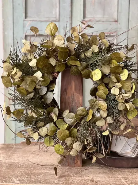 Penny Leaf Wreath 26” - Green