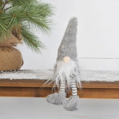 Glitter Gray Gnome Striped Legs 11.75”