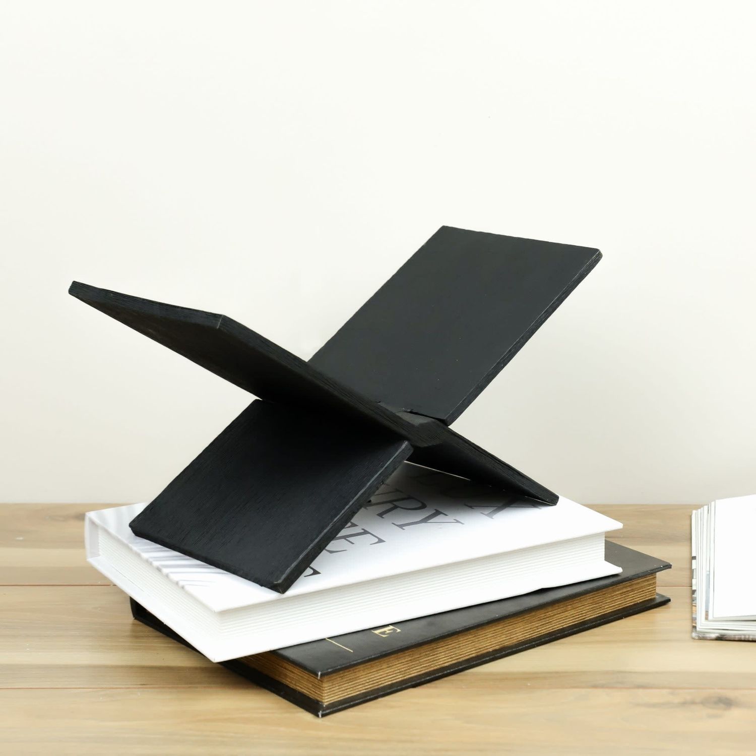 Black Wood Magazine Holder 15”
