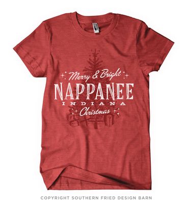 Clearance - Nappanee Merry and Bright Christmas Tee - SM