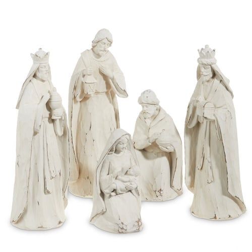 Whitewash Nativity Set 10&quot;