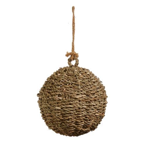 Natural Woven Ball Ornament 5.5”