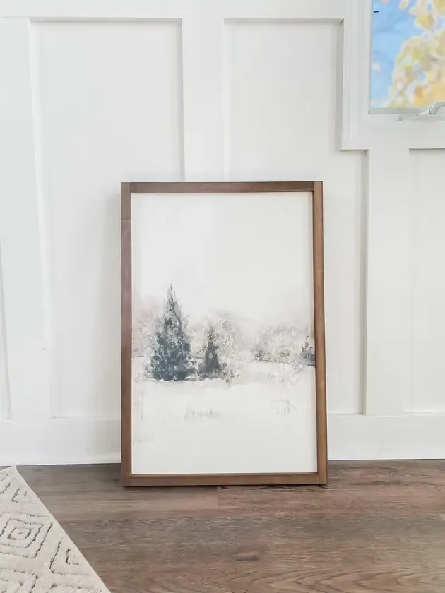 Winter Landscape 13x17 Dark Walnut