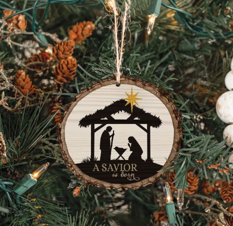 A Savior is Born Wooden Ornament