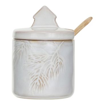 Pine Needle Sugar Pot with Lid 5 oz