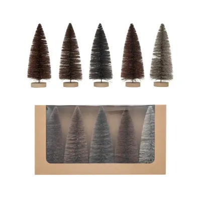 Sisal Bottle Brush Trees Neutral Color - Box Set of 5