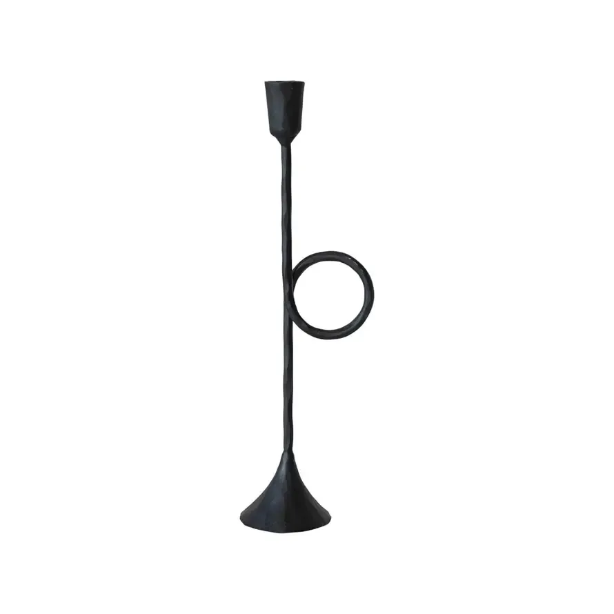 Hand-Forged Cast Iron Taper Holder w/ Handle 13.5”