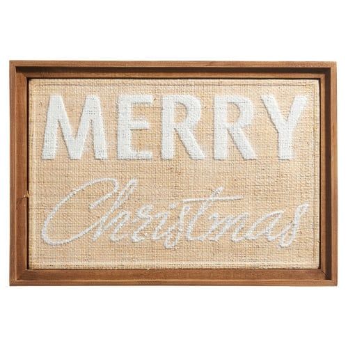 Stamped Textured Merry Christmas Framed Wall Art 20.25&quot;