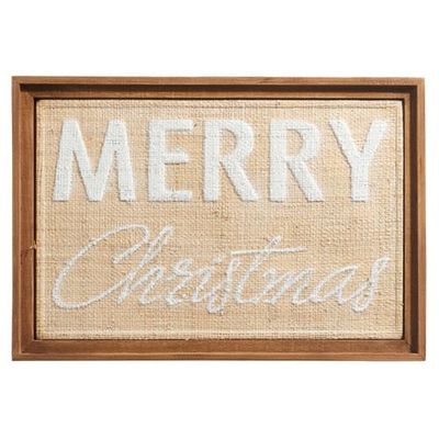 Stamped Textured Merry Christmas Framed Wall Art 20.25&quot;