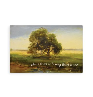 Where There Is Family There Is Love Wooden Postcard 4 x 6