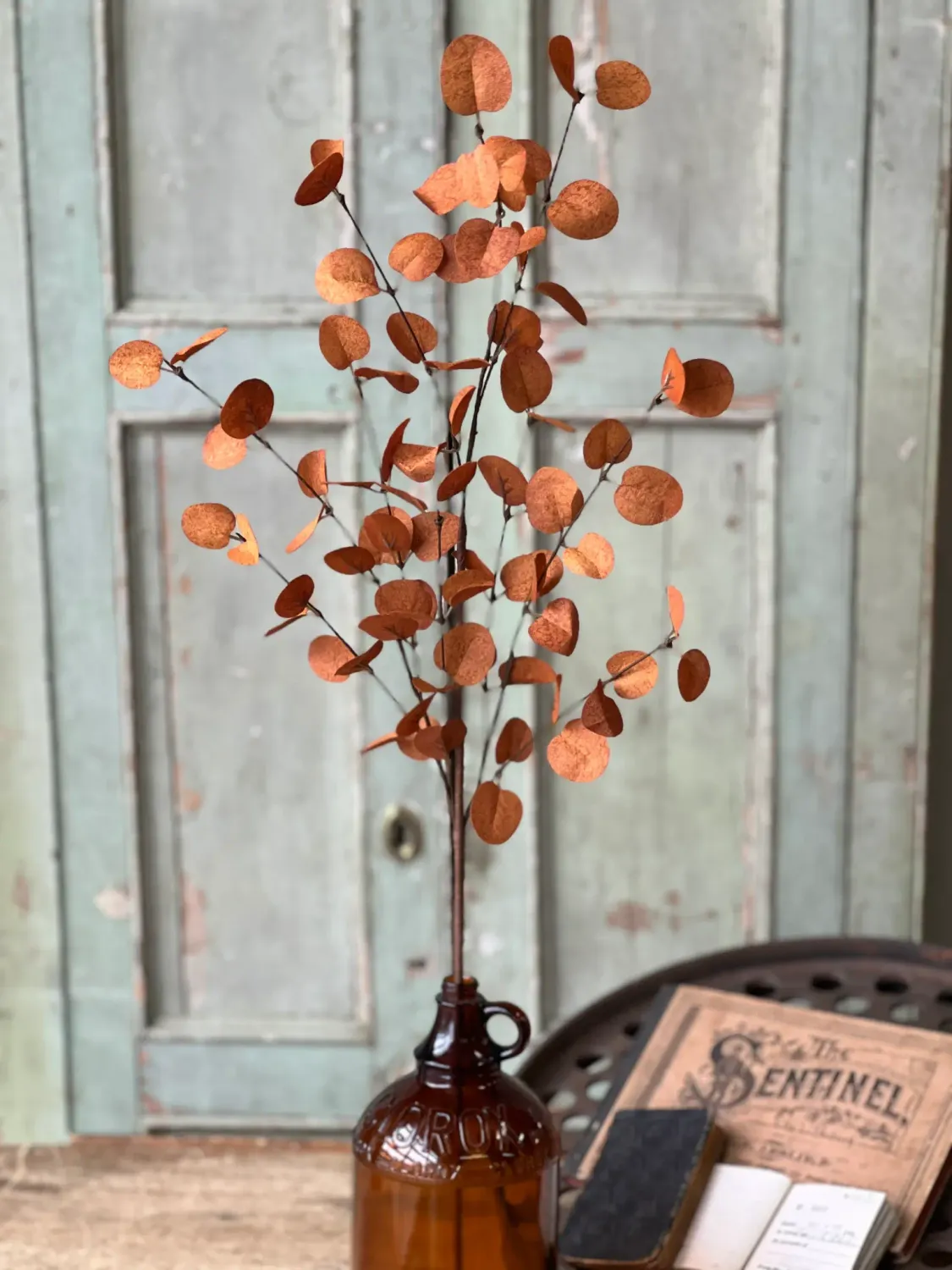 Penny Leaf Spray 34” - Red