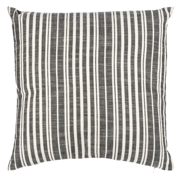 Black &amp; Natural Ticking Striped Pillow